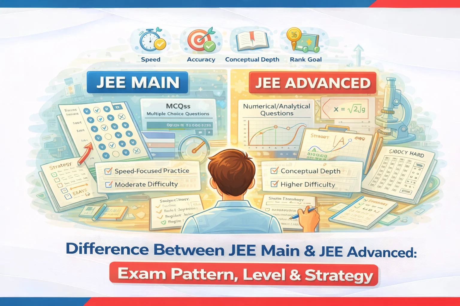 Difference Between JEE Main & JEE Advanced: Exam Pattern, Level & Strategy