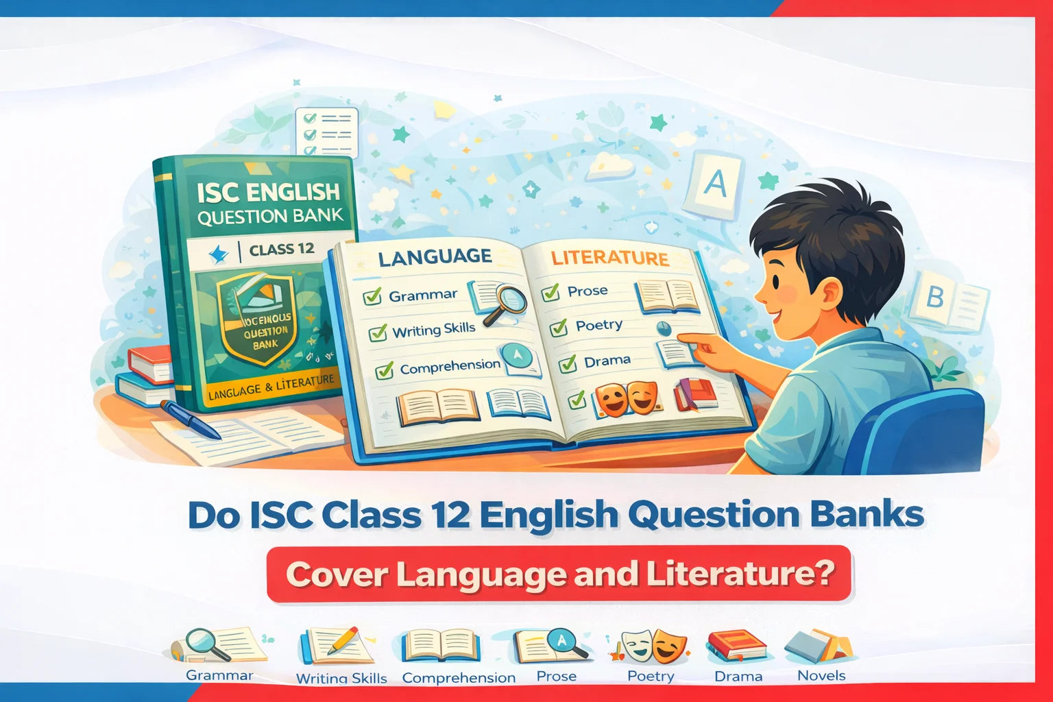 Do ISC Class 12 English Question Banks Cover Language and Literature?