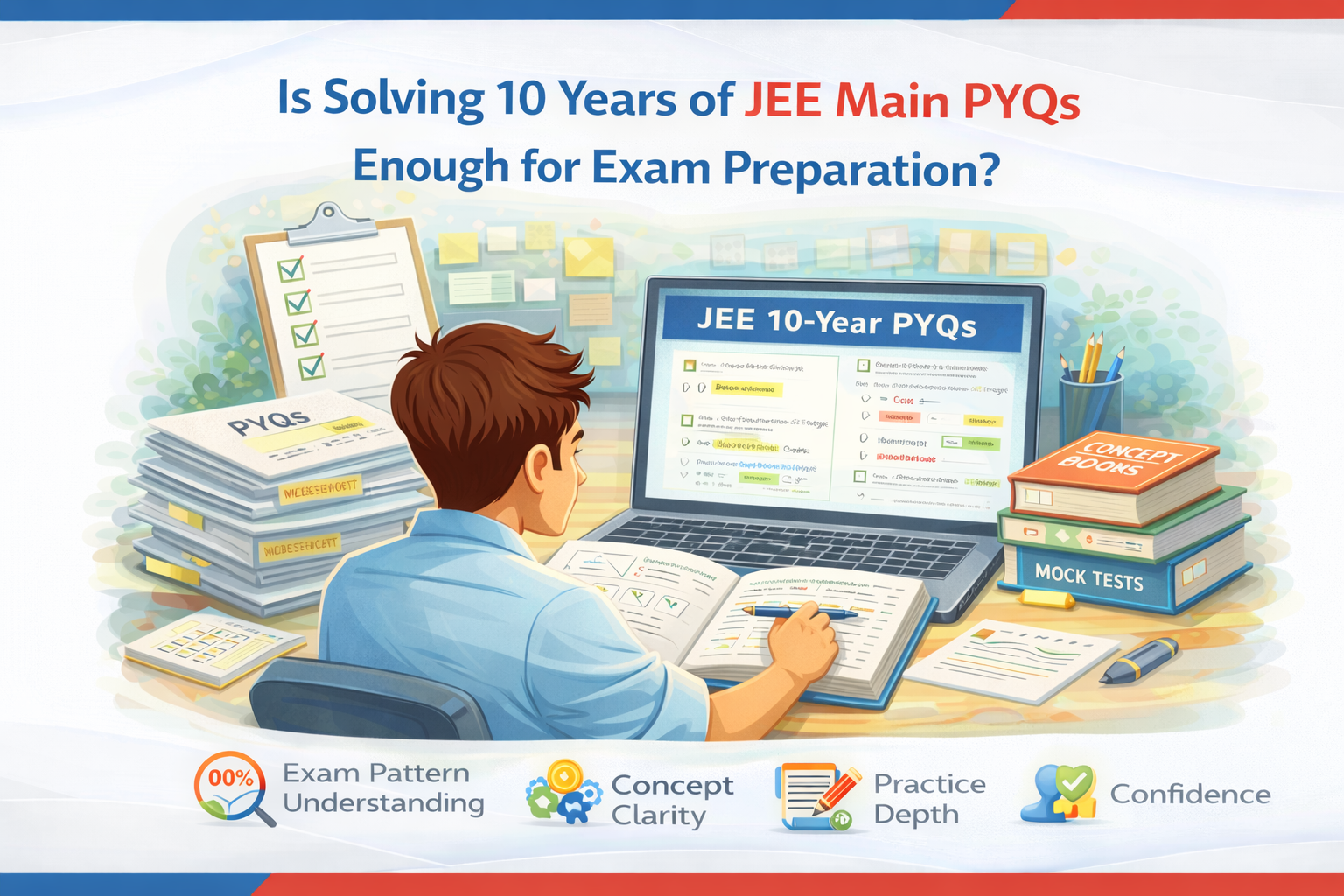 Is Solving 10 Years of JEE Main PYQs Enough for Exam Preparation?