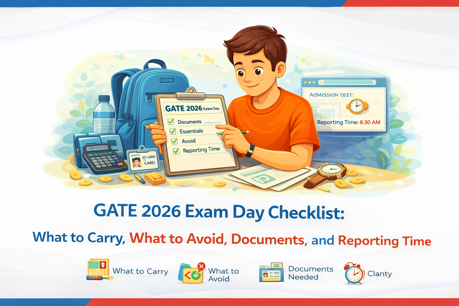 GATE 2026 Exam Day Checklist: What to Carry, What to Avoid, Documents, and Reporting Time