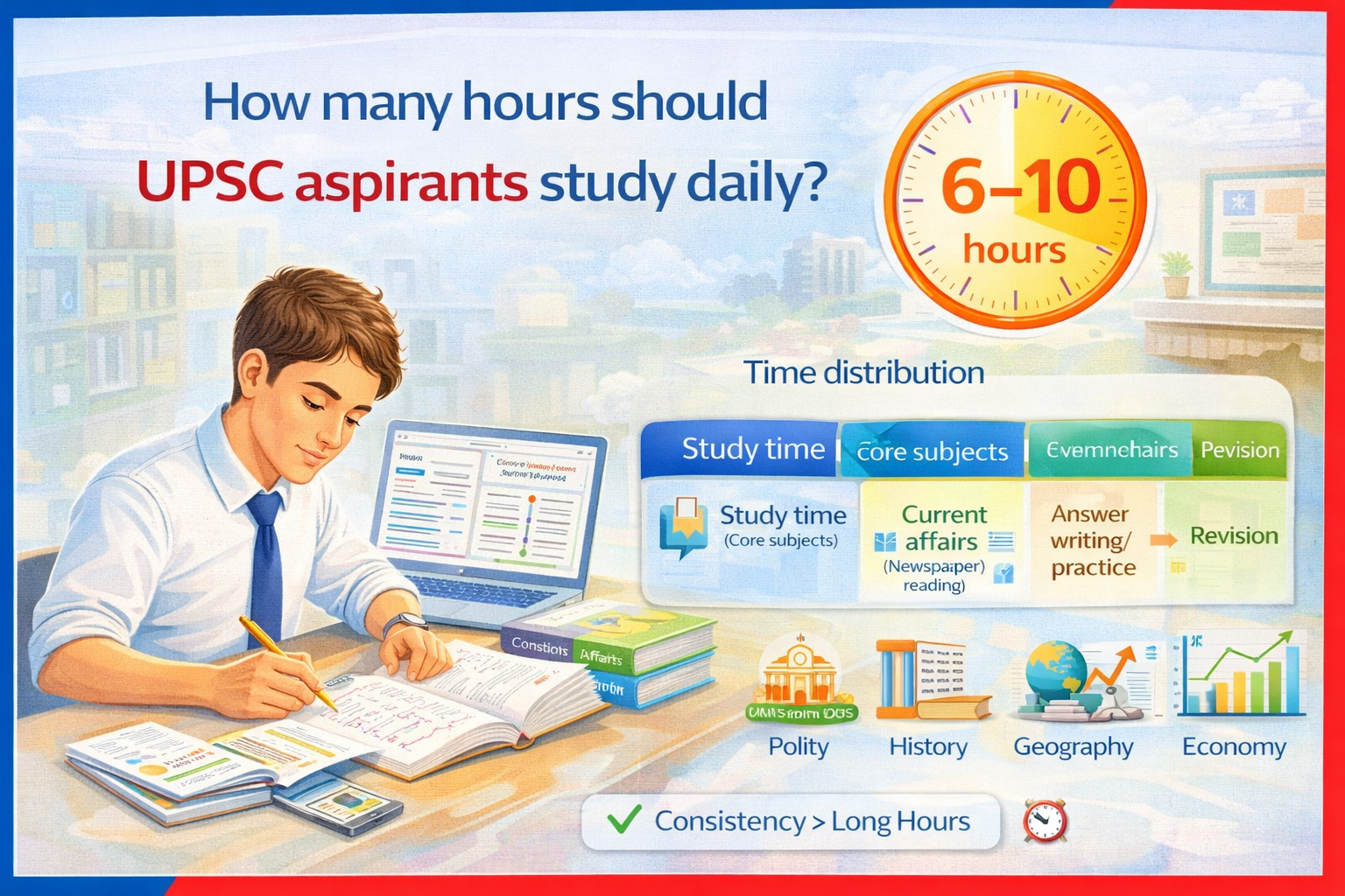 How Many Hours Should UPSC Aspirants Study Daily?