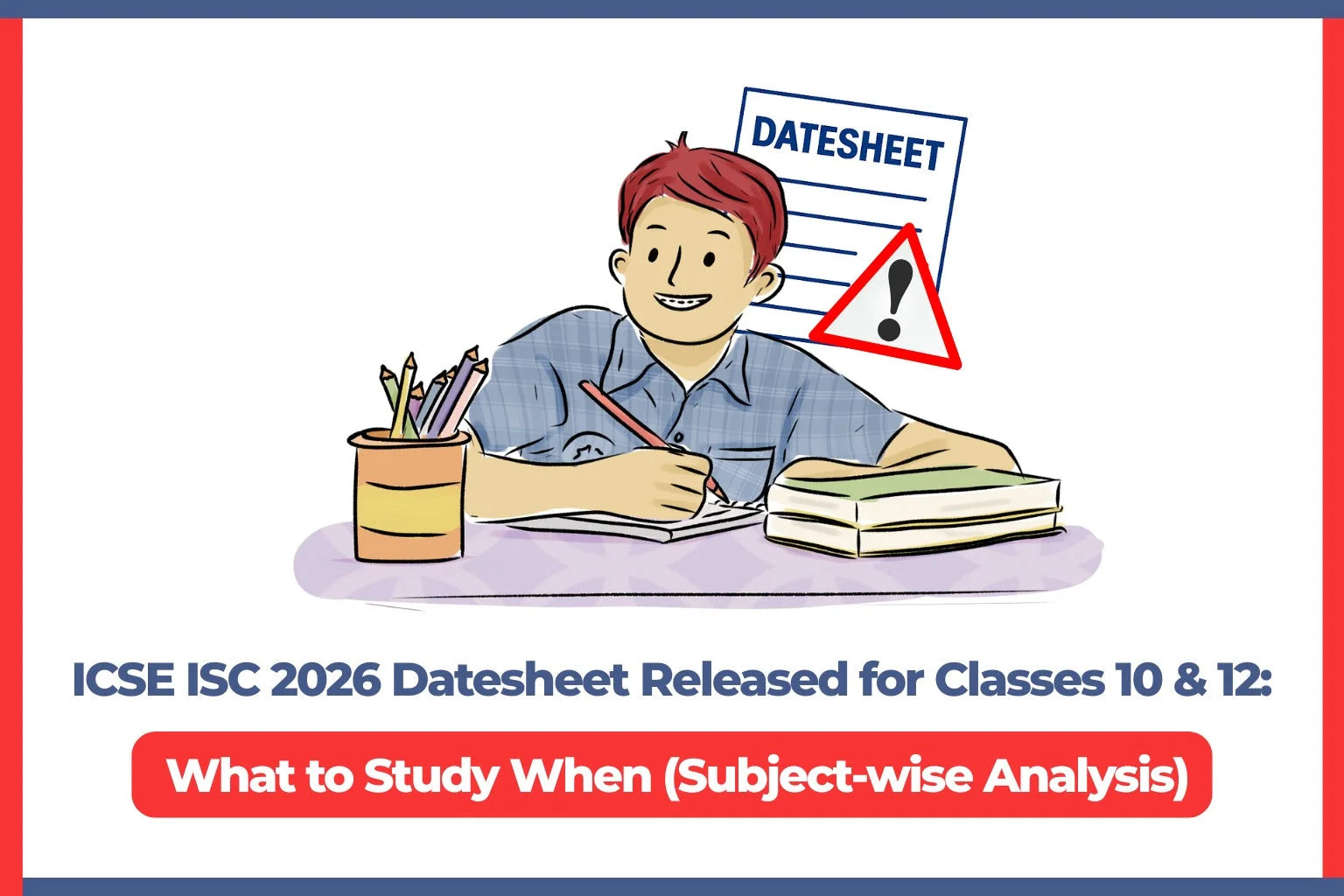 ICSE ISC 2026 Datesheet Released for Class 10 & 12:  What to Study When (Subject-wise Analysis)