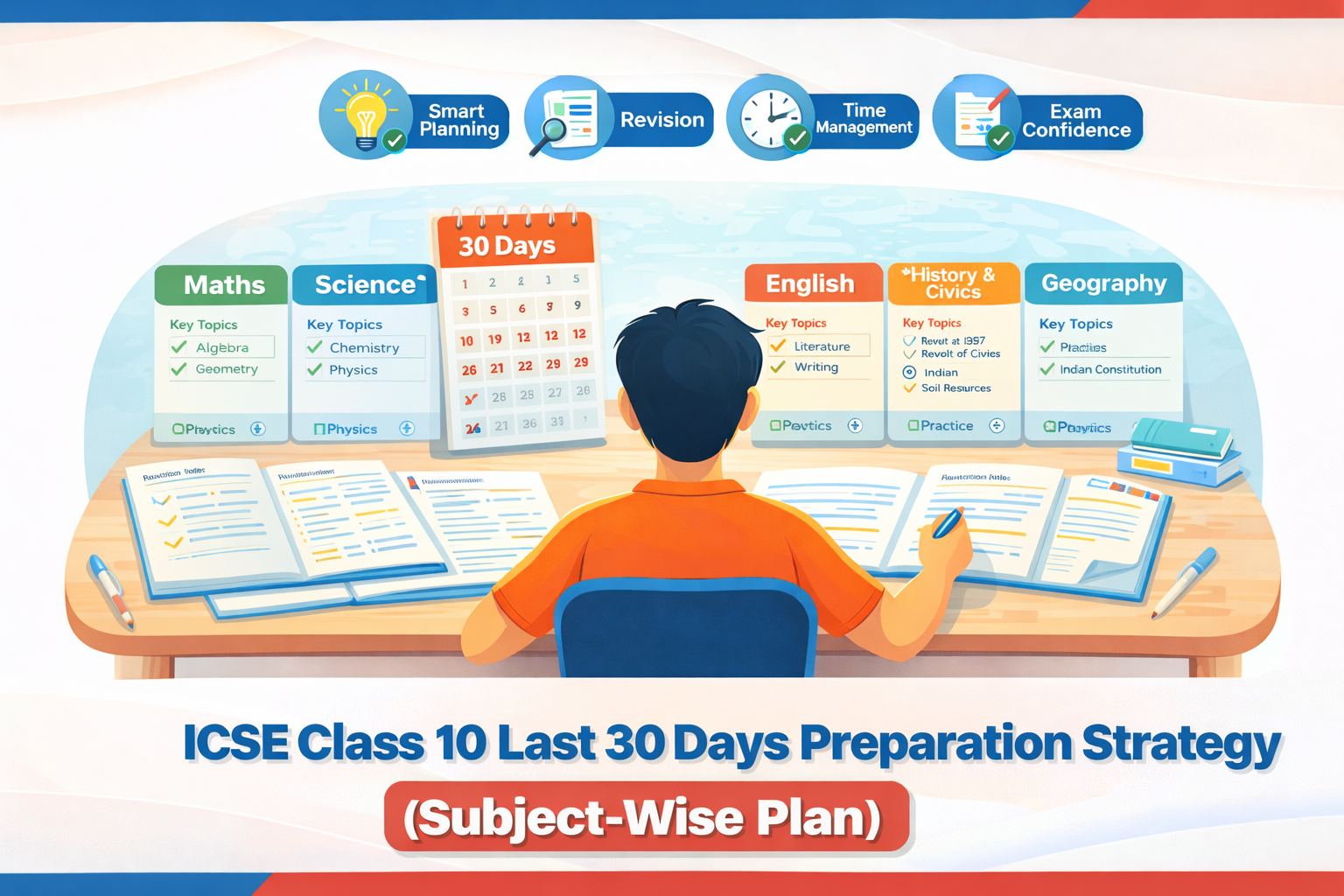 ICSE Class 10 Last 30 Days Preparation Strategy (Subject-Wise Plan)