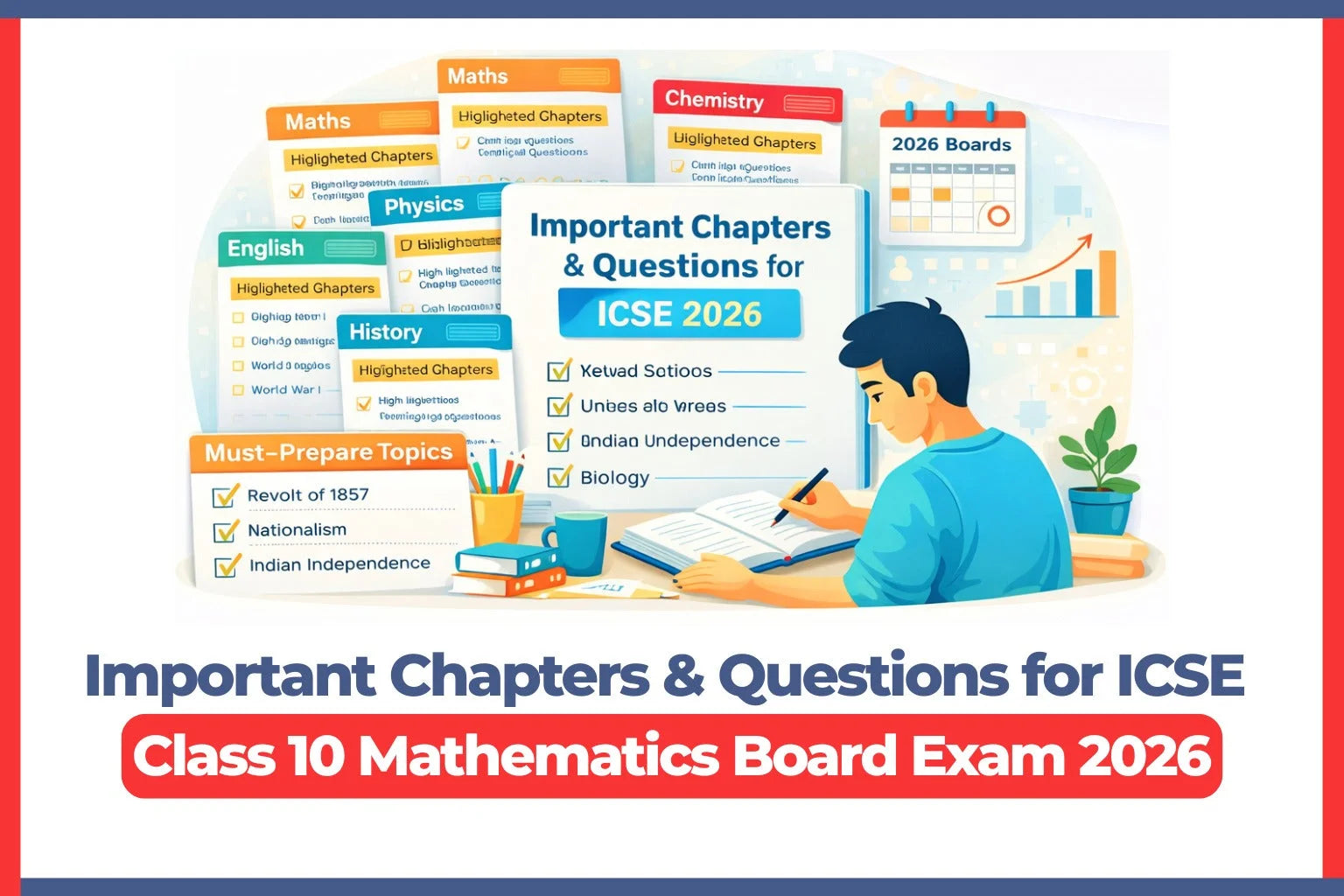 Important Chapters & Questions for ICSE Class 10 Mathematics Board Exam 2026