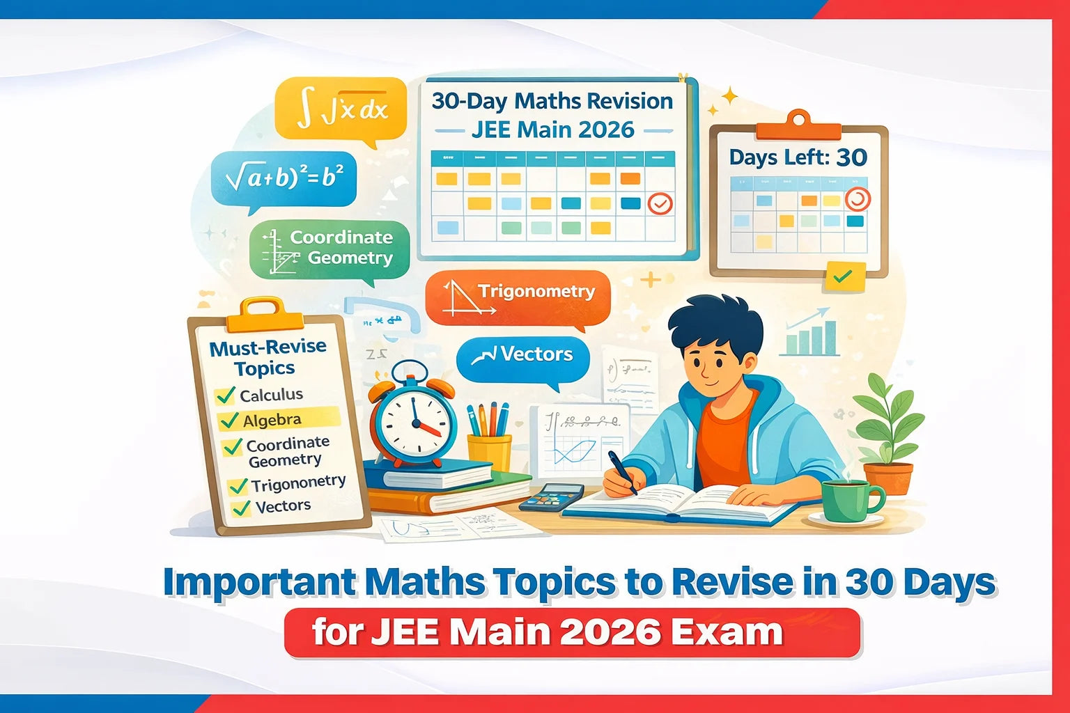 Important Maths Topics to Revise in 30 Days for JEE Main 2026 Exam