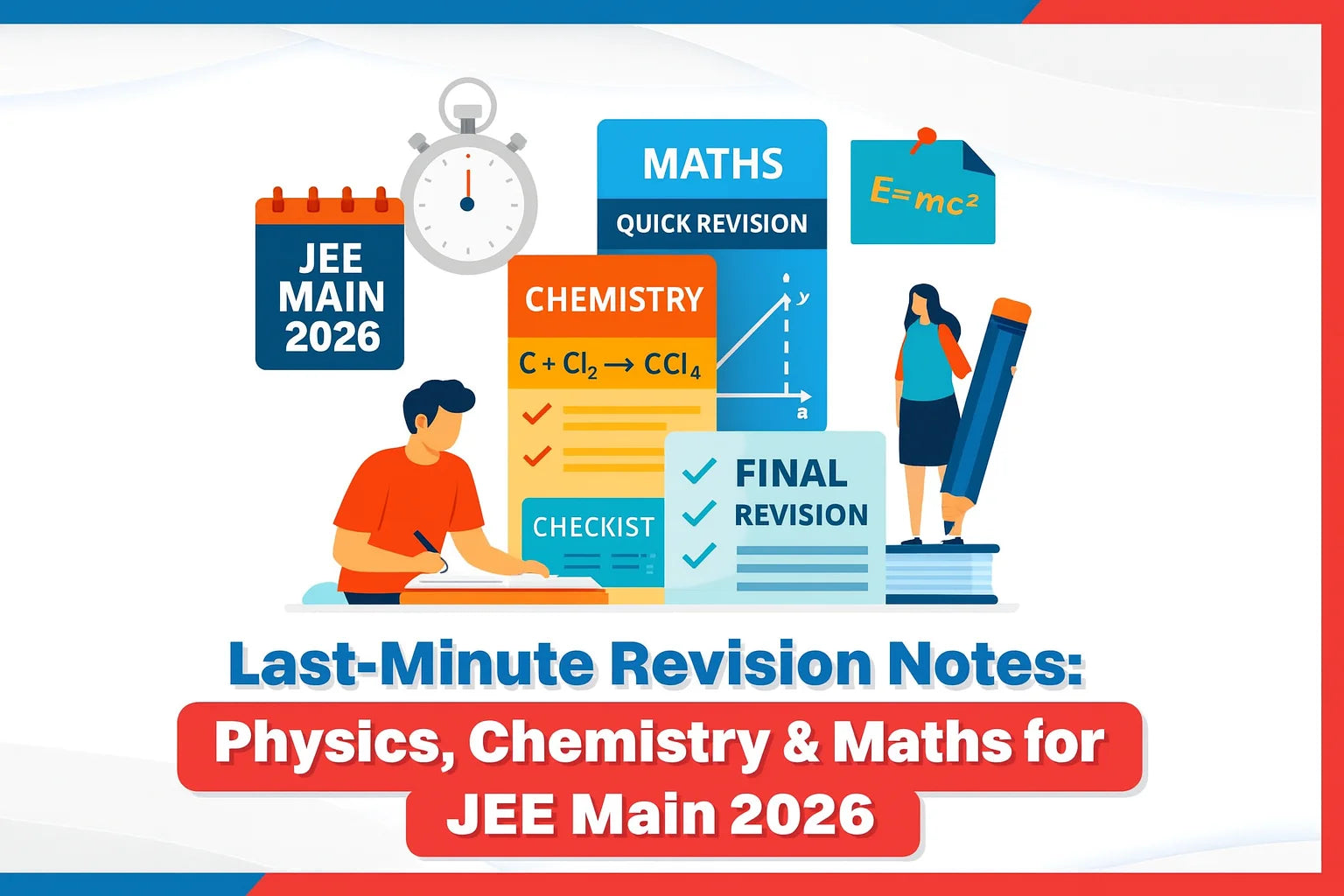 Last-Minute Revision Notes: Physics, Chemistry & Maths for JEE Main 2026