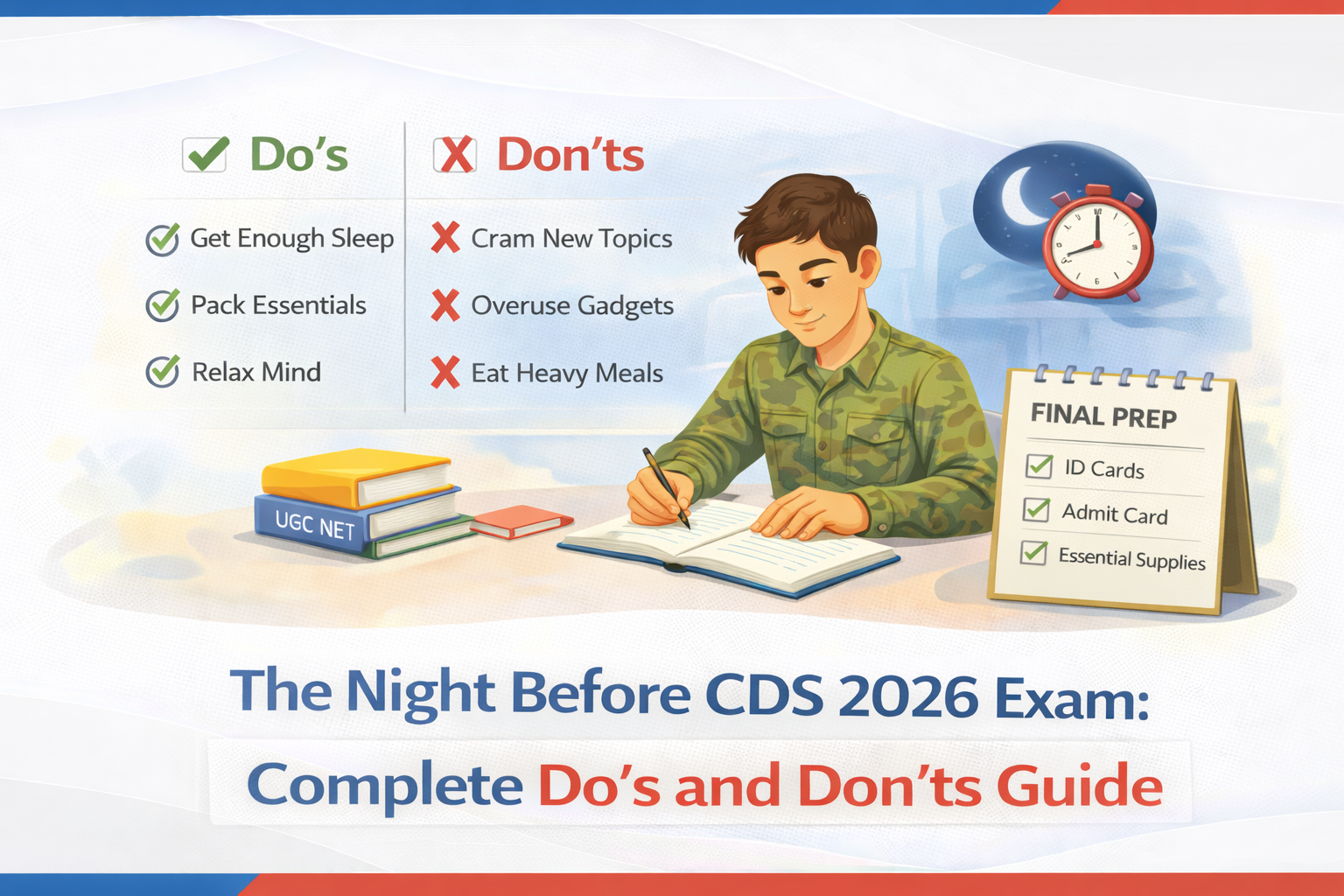 The Night Before CDS 2026 Exam: Complete Do's and Don'ts Guide