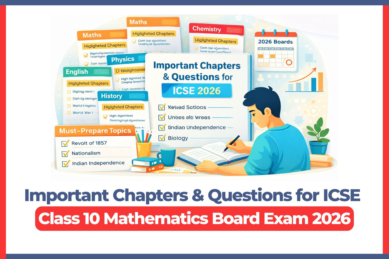 Important Chapters & Questions for ICSE Class 10 Mathematics Board Exam 2026