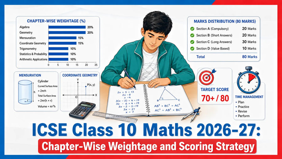 ICSE Class 10 Maths 2026-27: Chapter-Wise Weightage and Scoring Strategy