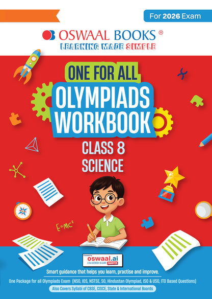 Oswaal One For All Olympiads Workbook Class 8 Science | Questions for SOF NSO & Other Olympiad Exams 2026 | With Sample Practice Papers & Oswaal.AI