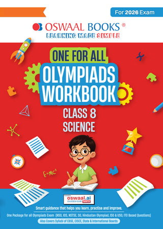 One For All Olympiads Workbook Class 8 Science | Questions for SOF NSO & Other Olympiad Exams 2026 | With Sample Practice Papers & Oswaal.AI