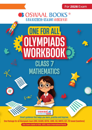 One For All Olympiads Workbook Class 7 Maths | Questions for SOF IMO & Other Olympiad Exams 2026 | With Sample Practice Papers & Oswaal.AI