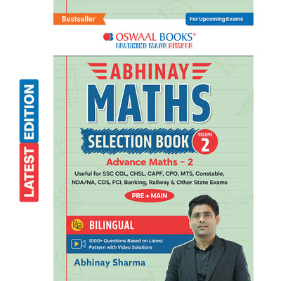 Abhinay Maths Selection Book-Vol. 2 Bilingual for SSC CGL, CHSL, CAPF & All Govt Exams Concept Based Qs with Video Solutions | Algebra, Trigonometry, Height & Distance (For Latest Exam)