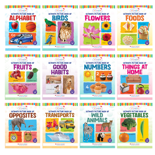 Lil Legends Set of 12 Picture Books - Early Learning Collection for Kids Age 1+ Years | Alphabet, Numbers, Birds, Flowers, Foods, Fruits, Vegetables, Wild Animals, Good Habits & Many More