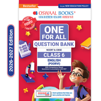 CBSE Class-6 One for All English (Poorvi) For 2026-27 Exam | As Per Latest NCERT & CBSE Syllabus | Chapter-wise Question Bank, Revision Notes, Literature, Grammar & Competency Based Questions