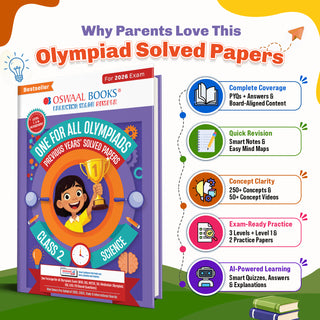 One For All Olympiads Class 2 Science Prep-Guide Book | Chapter-wise Previous Years' Solved Papers | Questions for SOF NSO & Other Olympiad Exams 2026 | With Sample Practice Papers & Oswaal.AI