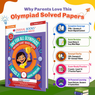 One For All Olympiads Class 2 General Knowledge (GK) Prep-Guide Book | Chapter-wise Previous Years' Solved Papers | Questions for SOF& Other Exams 2026 | With Sample Practice Papers & Oswaal.AI