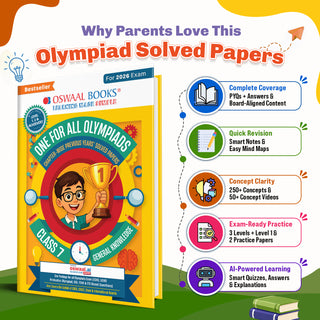 One For All Olympiads Class 7 General Knowledge (GK) Prep-Guide Book | Chapter-wise Previous Years' Solved Papers | Questions for SOF& Other Exams 2026 | With Sample Practice Papers & Oswaal.AI