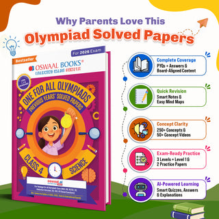 One For All Olympiads Class 4 Science Prep-Guide Book | Chapter-wise Previous Years' Solved Papers | Questions for SOF NSO & Other Olympiad Exams 2026 | With Sample Practice Papers & Oswaal.AI