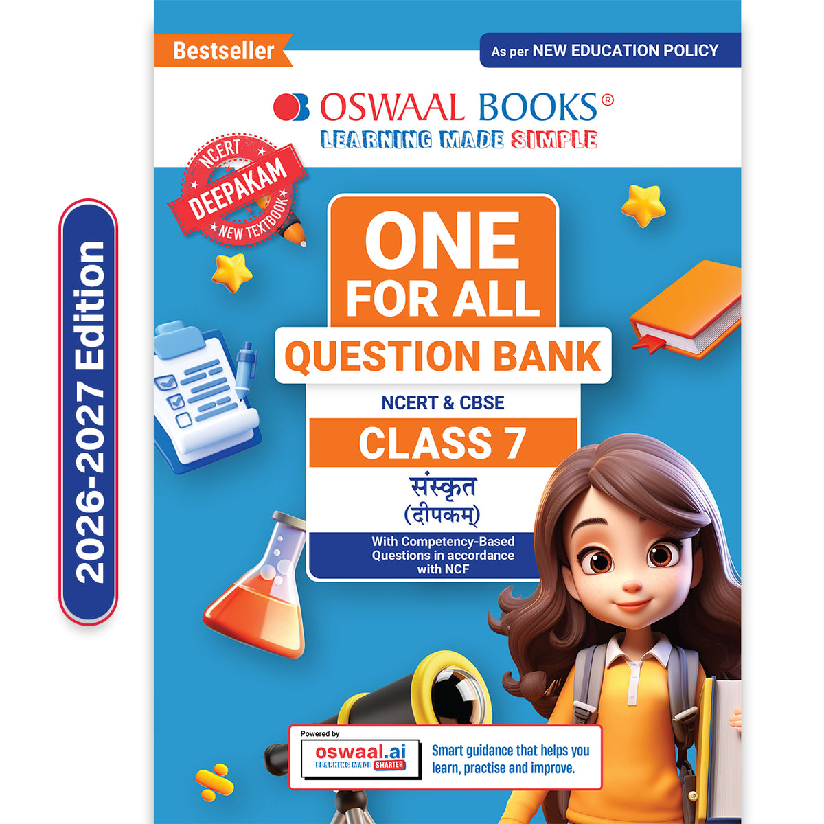 Oswaal CBSE Class-7 One for All Sanskrit (Deepakam) For 2026-27 Exam | As Per Latest NCERT & CBSE Syllabus | Chapter-wise Question Bank, Revision Notes, Grammar & Competency Based Questions