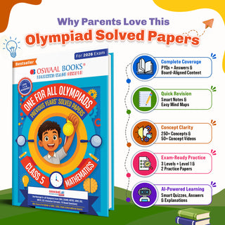 One For All Olympiads Class 5 Maths Prep-Guide Book | Chapter-wise Previous Years' Solved Papers | Questions for SOF IMO & Other Olympiad Exams 2026 | With Sample Practice Papers & Oswaal.AI