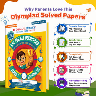 One For All Olympiads Class 7 Maths Prep-Guide Book | Chapter-wise Previous Years' Solved Papers | Questions for SOF IMO & Other Olympiad Exams 2026 | With Sample Practice Papers & Oswaal.AI