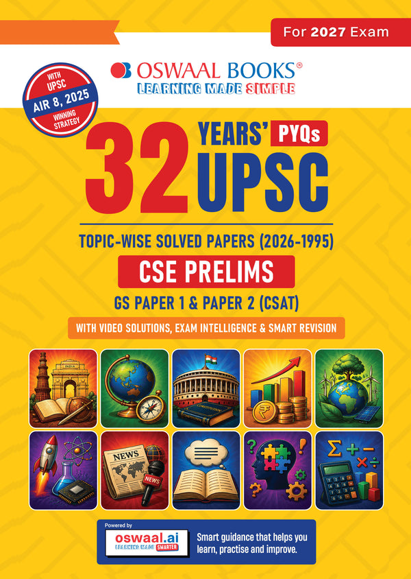 1995 Paper 32 Years UPSC CSE Prelims Topic-wise Solved Papers 2026–1995 | Paper ...