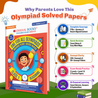 One For All Olympiads Class 1 Logical Reasoning Prep-Guide Book | Chapter-wise Previous Years' Solved Papers | Questions for Silverzone, Crest& Other Exams 2026 | With Sample Papers& Oswaal.AI