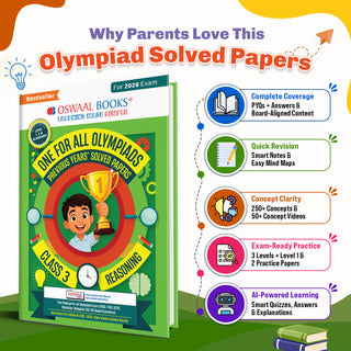 One For All Olympiads Class 3 Logical Reasoning Prep-Guide Book | Chapter-wise Previous Years' Solved Papers | Questions for Silverzone, Crest& Other Exams 2026 | With Sample Papers& Oswaal.AI
