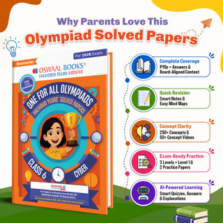 One For All Olympiads Class 6 Cyber Prep-Guide Book | Chapter-wise Previous Years' Solved Papers | Questions for SOF ICSO & Other Olympiad Exams 2026 | With Sample Practice Papers & Oswaal.AI