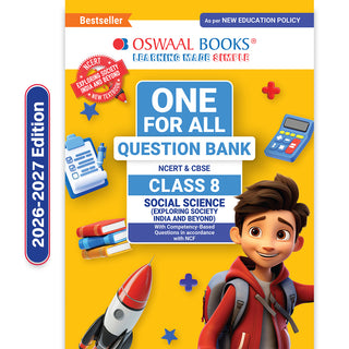 CBSE Class-8 One for All Social Science Part-1 (Exploring Society: India and Beyond) For 2026-27 Exam | As Per Latest NCERT & CBSE Syllabus | Chapter-wise Question Bank, Revision Notes, Theory, Maps & Competency Based Questions