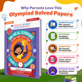 One For All Olympiads Class 2 Logical Reasoning Prep-Guide Book | Chapter-wise Previous Years' Solved Papers | Questions for Silverzone, Crest& Other Exams 2026 | With Sample Papers& Oswaal.AI