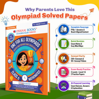 One For All Olympiads Class 6 Maths Prep-Guide Book | Chapter-wise Previous Years' Solved Papers | Questions for SOF IMO & Other Olympiad Exams 2026 | With Sample Practice Papers & Oswaal.AI