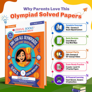 One For All Olympiads Class 6 General Knowledge (GK) Prep-Guide Book | Chapter-wise Previous Years' Solved Papers | Questions for SOF& Other Exams 2026 | With Sample Practice Papers & Oswaal.AI