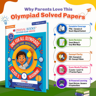One For All Olympiads Class 5 Logical Reasoning Prep-Guide Book | Chapter-wise Previous Years' Solved Papers | Questions for Silverzone, Crest& Other Exams 2026 | With Sample Papers& Oswaal.AI