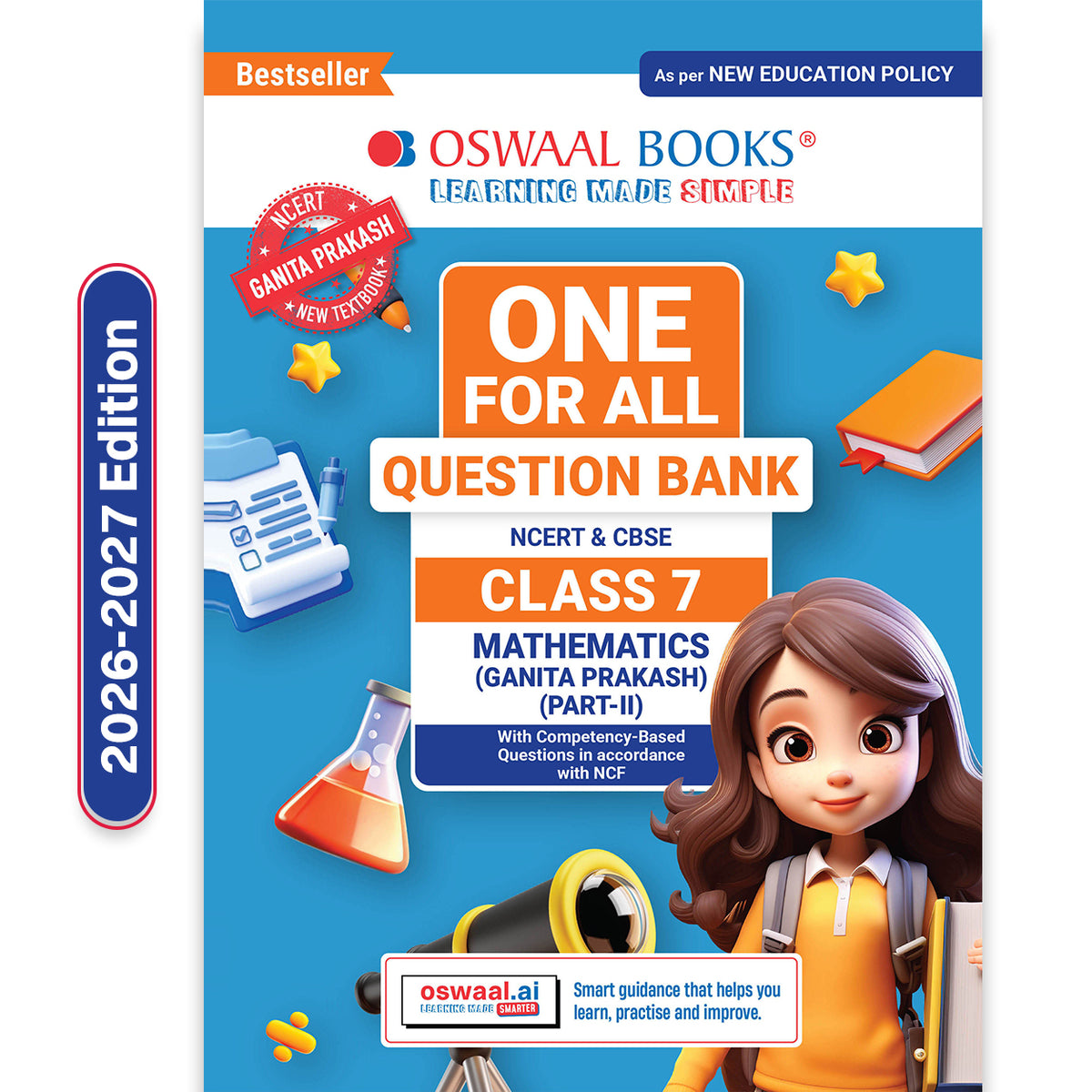 CBSE Class-7 One for All Mathematics (Ganita Prakash) Part 2 For 2026-27 Exam | As Per Latest NCERT & CBSE Syllabus | Chapter-wise Question Bank, Revision Notes & Competency Based Questions