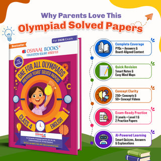 One For All Olympiads Class 4 English Prep-Guide Book | Chapter-wise Previous Years' Solved Papers | Questions for SOF IEO & Other Olympiad Exams 2026 | With Sample Practice Papers & Oswaal.AI