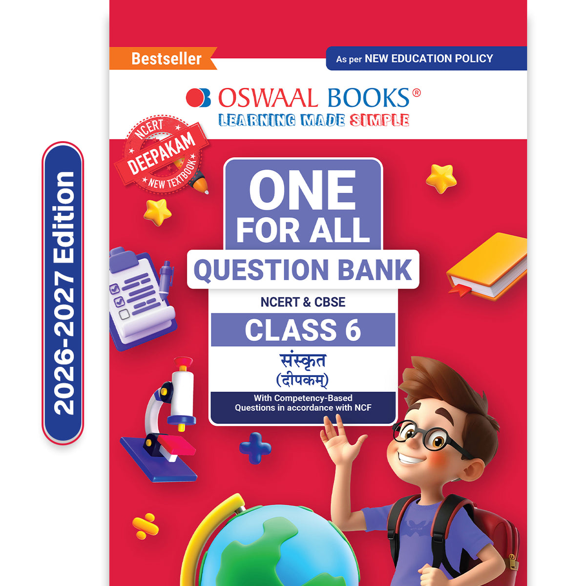 CBSE Class-6 One for All Sanskrit (Deepakam) For 2026-27 Exam | As Per Latest NCERT & CBSE Syllabus | Chapter-wise Question Bank, Revision Notes, Grammar & Competency Based Questions
