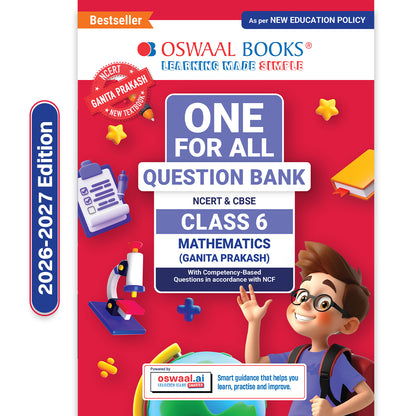 CBSE Class-6 One for All Mathematics (Ganita Prakash) For 2026-27 Exam | As Per Latest NCERT & CBSE Syllabus | Chapter-wise Question Bank, Revision Notes, Theory, Solved Examples & Competency Based Questions
