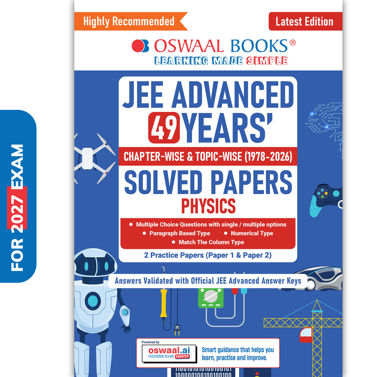JEE Advanced Physics Question Bank | 49 Years' Chapter-wise & Topic-wise | Solved Papers (1978-2026) | Revision Notes | PYQs, Latest 2026 Paper & Oswaal AI