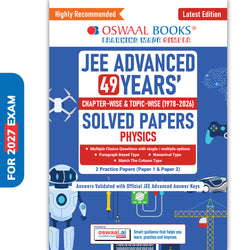 JEE Advanced Physics Question Bank | 49 Years' Chapter-wise & Topic-wise | Solved Papers (1978-2026) | Revision Notes | PYQs, Latest 2026 Paper & Oswaal AI