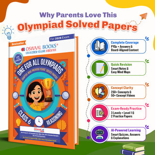 One For All Olympiads Class 6 Logical Reasoning Prep-Guide Book | Chapter-wise Previous Years' Solved Papers | Questions for Silverzone, Crest& Other Exams 2026 | With Sample Papers& Oswaal.AI