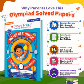 One For All Olympiads Class 5 General Knowledge (GK) Prep-Guide Book | Chapter-wise Previous Years' Solved Papers | Questions for SOF& Other Exams 2026 | With Sample Practice Papers & Oswaal.AI