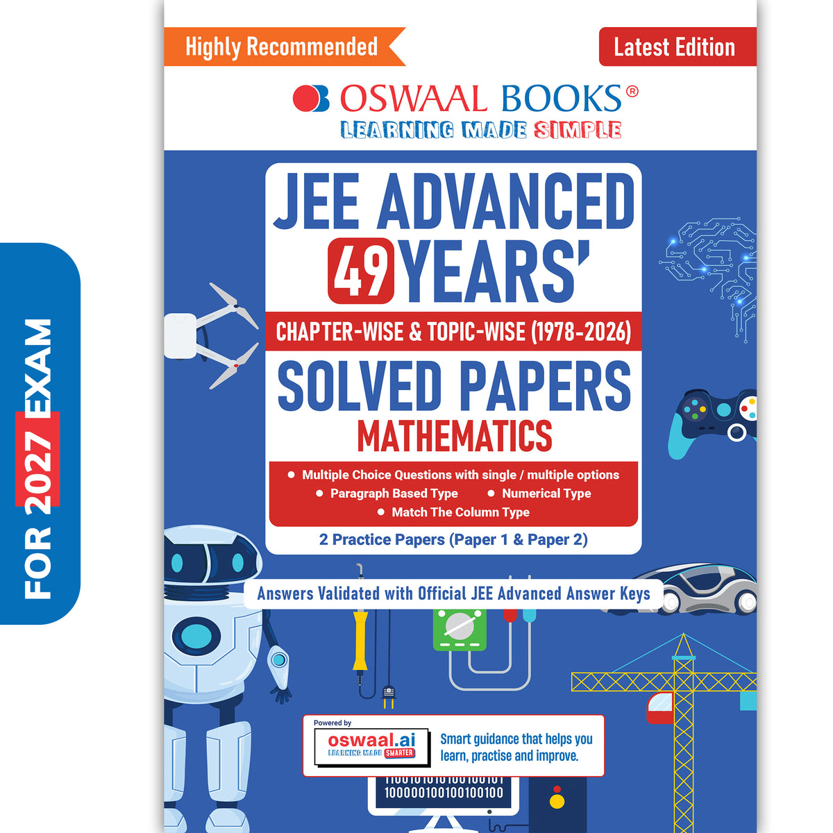 JEE Advanced Mathematics Question Bank | 49 Years' Chapter-wise & Topic-wise | Solved Papers (1978-2026) | Revision Notes | PYQs, Latest 2026 Paper & Oswaal AI