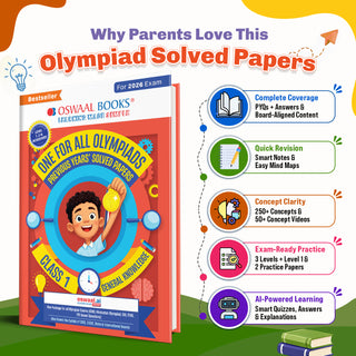 One For All Olympiads Class 1 General Knowledge (GK) Prep-Guide Book | Chapter-wise Previous Years' Solved Papers | Questions for SOF& Other Exams 2026 | With Sample Practice Papers & Oswaal.AI