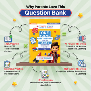CBSE Class-8 One for All Mathematics (Ganita Prakash) Part-1 For 2026-27 Exam | As Per Latest NCERT & CBSE Syllabus | Chapter-wise Question Bank, Revision Notes, Theory & Competency Based Questions