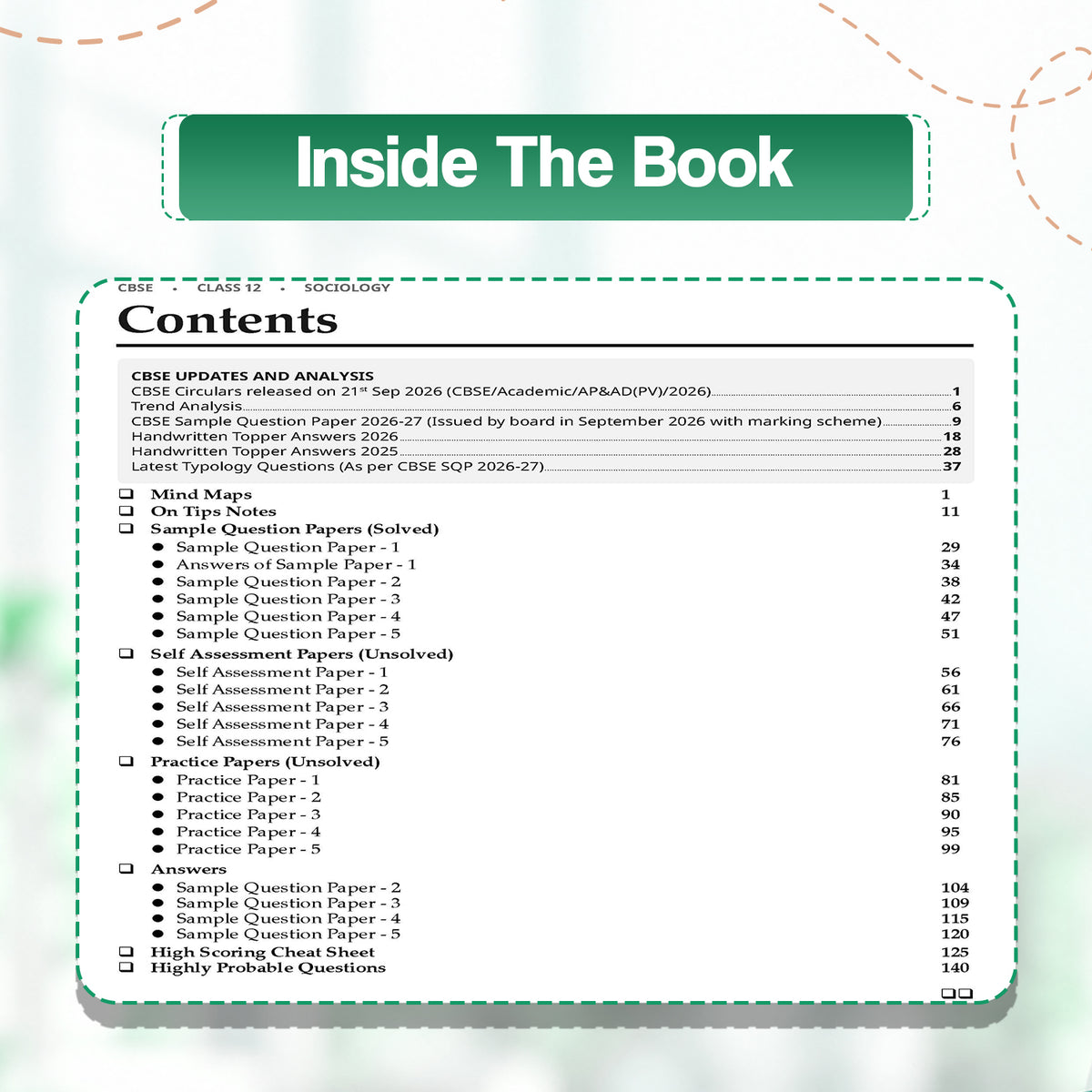 Oswaal CBSE 15 Sample Question Papers Class 12 Board Exam Sociology 2026-27 based on latest CBSE SQP dated (21 Sep 2026) | New Questions Typologies With Oswaal AI
