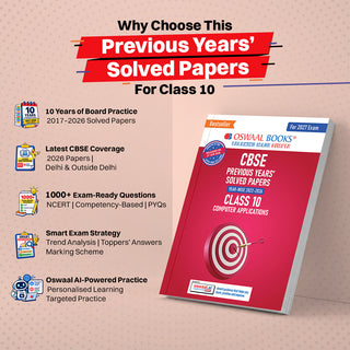 CBSE Previous Years Papers Computer Applications, Class 10 | Year-wise (2022-2026) | Latest Syllabus April 2026 | NCERT & Competency-Based Questions | For 2027 Exam | Oswaal AI