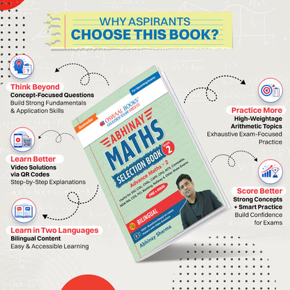 Abhinay Maths Selection Book-Vol. 2 Bilingual for SSC CGL, CHSL, CAPF & All Govt Exams Concept Based Qs with Video Solutions | Algebra, Trigonometry, Height & Distance (For Latest Exam)