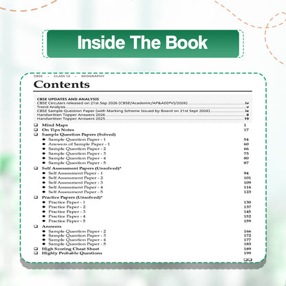 Oswaal CBSE 15 Sample Question Papers Class 12 Board Exam Geography 2026-27 based on latest CBSE SQP dated (21 Sep 2026) | New Questions Typologies With Oswaal AI